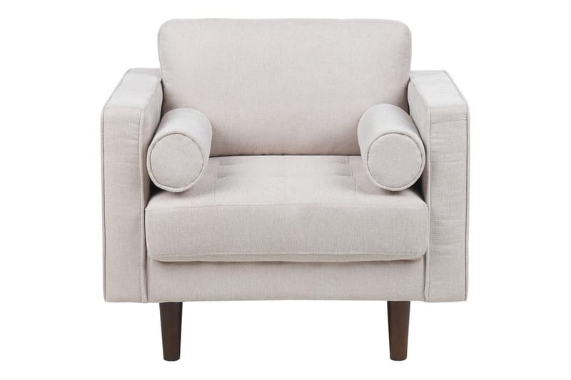 Fåtölj Nurmo - Beige, mörkt trä - Möbler - Vardagsrum - Fåtöljer