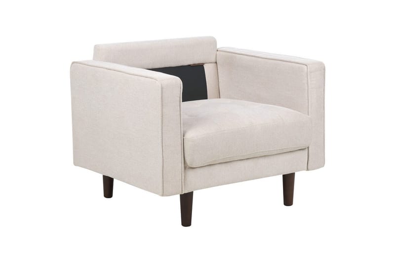 Fåtölj Nurmo - Beige, mörkt trä - Möbler - Vardagsrum - Fåtöljer