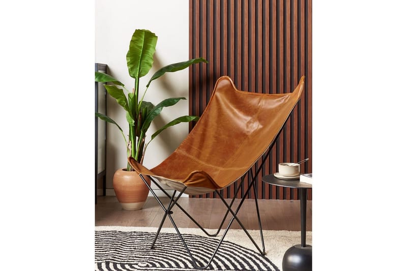 Fåtölj Nybro - Brun, Svart/Konstläder - Möbler - Vardagsrum - Fåtöljer