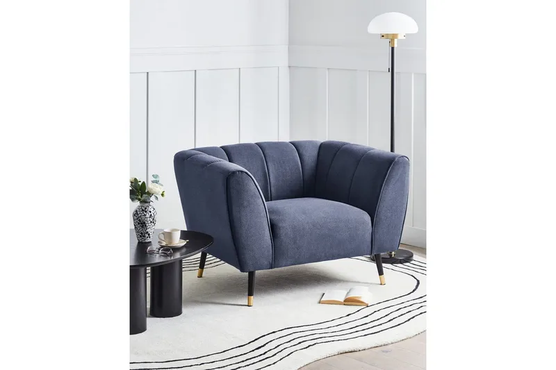 Fåtölj Orsta - Blå, svart, guld - Möbler - Vardagsrum - Fåtöljer