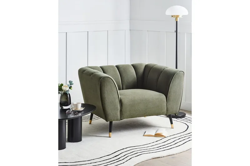 Fåtölj Orsta - Grön, svart, guld - Möbler - Vardagsrum - Fåtöljer