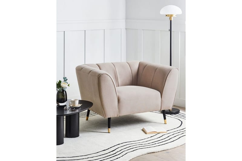 Fåtölj Orsta - Taupe, svart, guld - Möbler - Vardagsrum - Fåtöljer