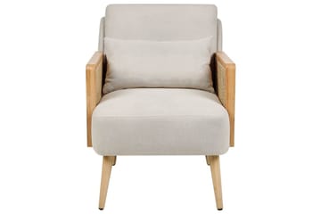 Fåtölj Orum - Beige, ljust trä - Möbler - Vardagsrum - Fåtöljer