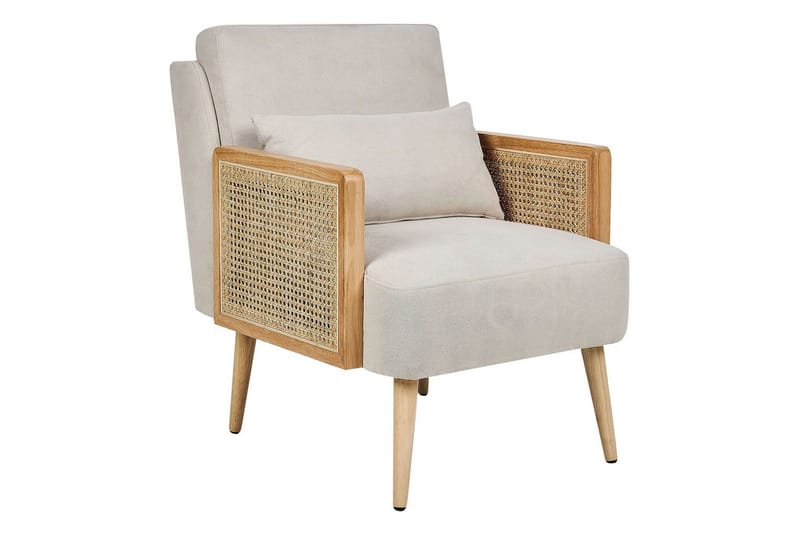 Fåtölj Orum - Beige, ljust trä - Möbler - Vardagsrum - Fåtöljer