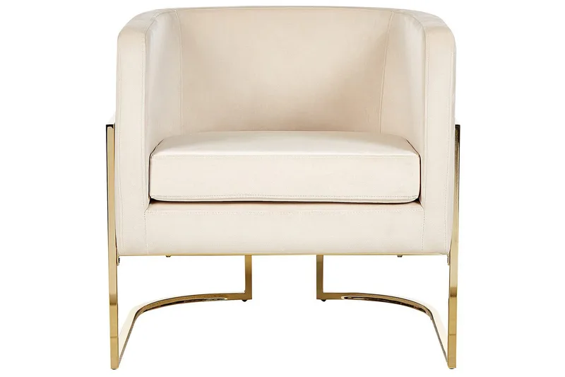 Fåtölj Sirkka - Beige, guld - Möbler - Vardagsrum - Fåtöljer