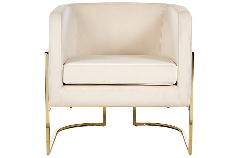 Fåtölj Sirkka - Beige, guld - Möbler - Vardagsrum - Fåtöljer