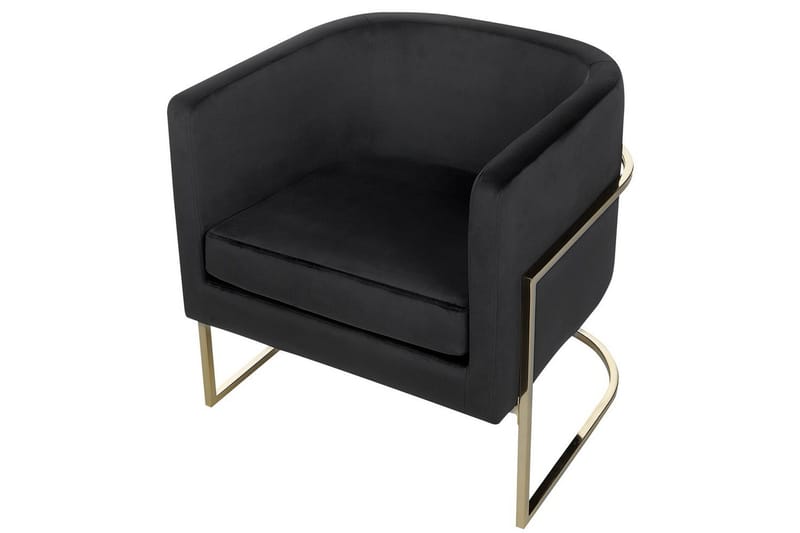 Fåtölj Sirkka - Svart, guld - Möbler - Vardagsrum - Fåtöljer