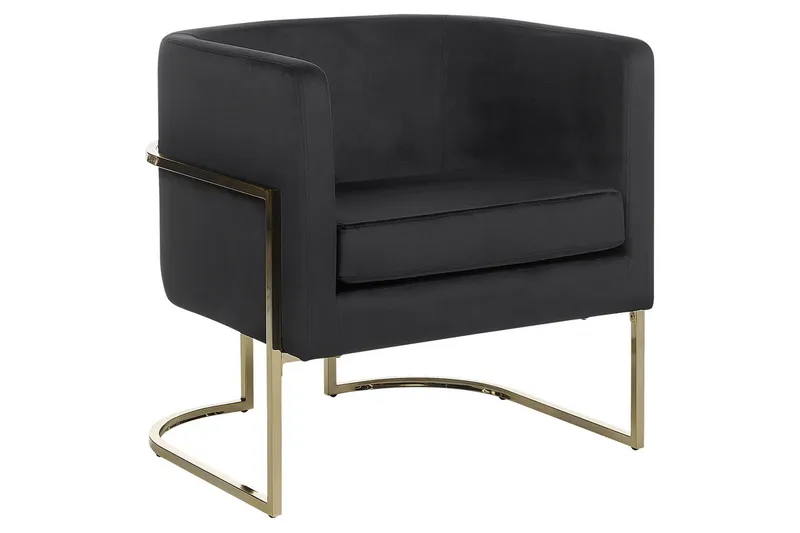 Fåtölj Sirkka, Svart, guld