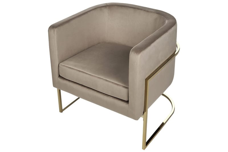 Fåtölj Sirkka - Taupe, guld - Möbler - Vardagsrum - Fåtöljer