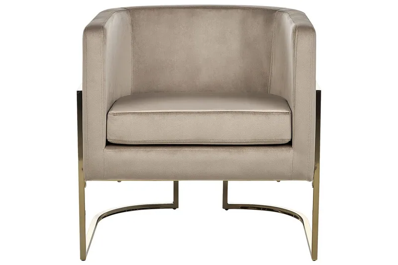 Fåtölj Sirkka - Taupe, guld - Möbler - Vardagsrum - Fåtöljer