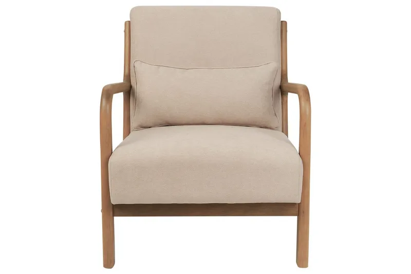 Fåtölj Skovde - Beige, ljust trä - Möbler - Vardagsrum - Fåtöljer