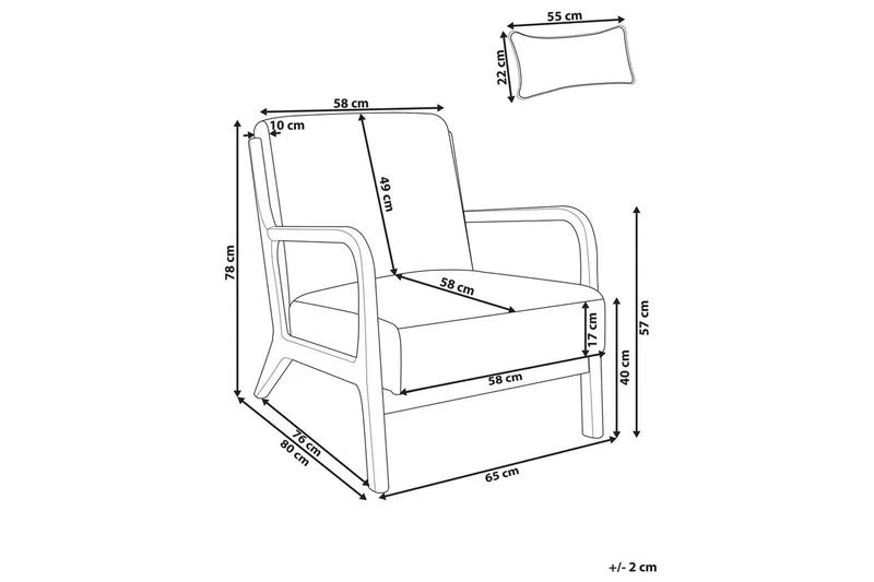 Fåtölj Skovde - Beige, ljust trä - Möbler - Vardagsrum - Fåtöljer