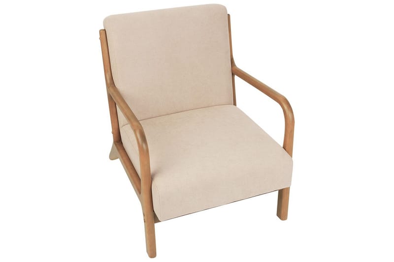 Fåtölj Skovde - Beige, ljust trä - Möbler - Vardagsrum - Fåtöljer