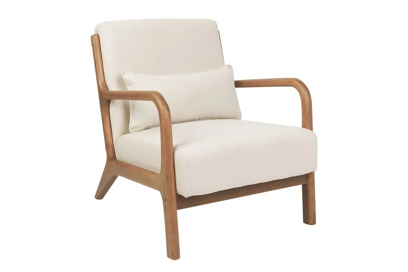 Fåtölj Skovde - Ljusbeige, ljust trä - Möbler - Vardagsrum - Fåtöljer