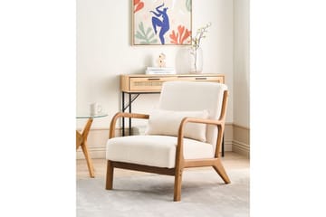 Fåtölj Skovde - Ljusbeige, ljust trä - Möbler - Vardagsrum - Fåtöljer