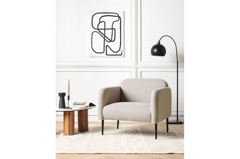 Fåtölj Stouby - Taupe, svart - Möbler - Vardagsrum - Fåtöljer