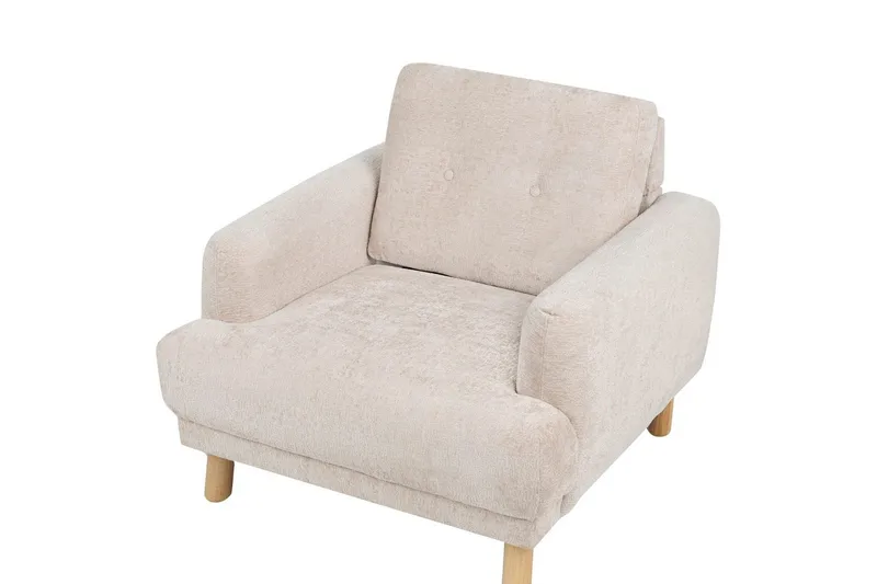 Fåtölj Tuve - Beige, ljust trä/Bouclé - Möbler - Vardagsrum - Fåtöljer