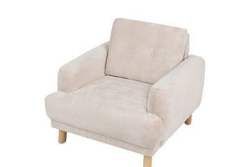 Fåtölj Tuve - Beige, ljust trä/Bouclé - Möbler - Vardagsrum - Fåtöljer
