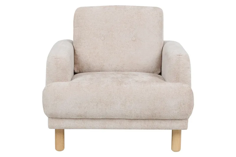 Fåtölj Tuve - Beige, ljust trä/Bouclé - Möbler - Vardagsrum - Fåtöljer