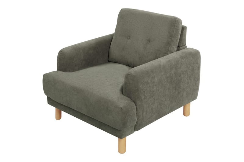 Fåtölj Tuve - Grönt, ljust trä/Manchestertyg - Möbler - Vardagsrum - Fåtöljer