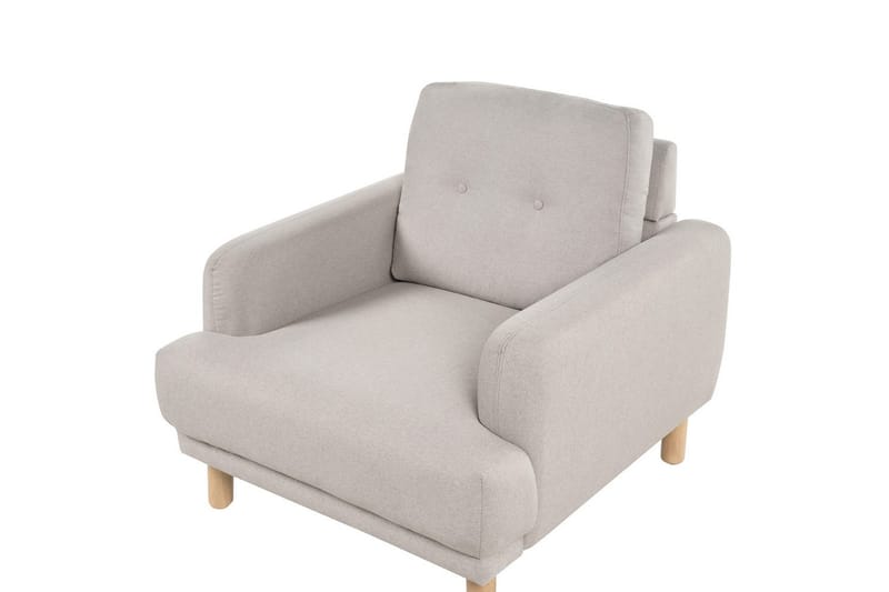 Fåtölj Tuve - Taupe, ljust trä/Polyester - Möbler - Vardagsrum - Fåtöljer