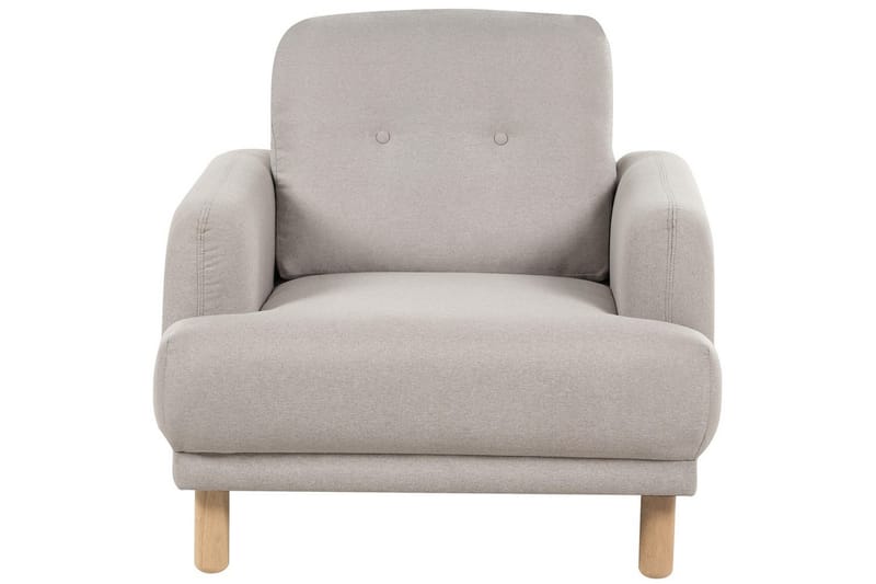 Fåtölj Tuve - Taupe, ljust trä/Polyester - Möbler - Vardagsrum - Fåtöljer