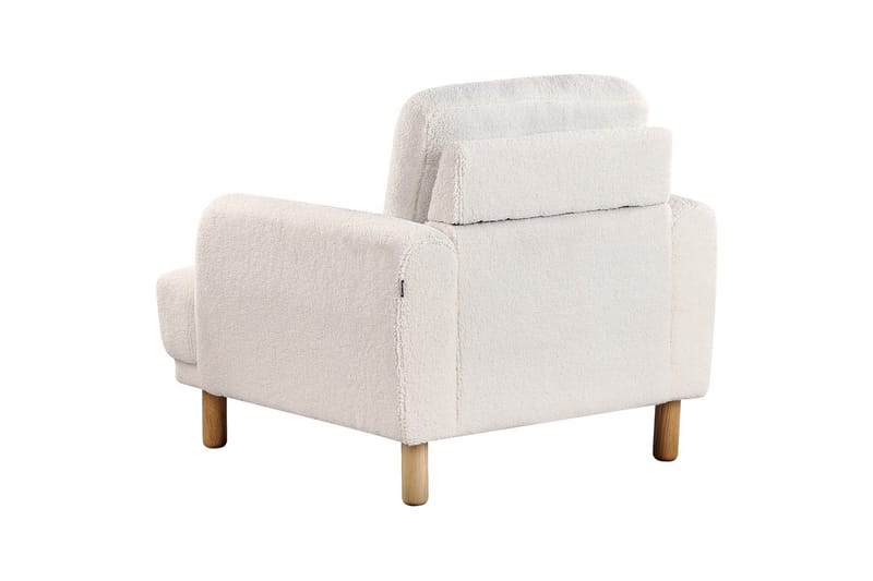 Fåtölj Tuve - Vit, ljust trä/Bouclé - Möbler - Vardagsrum - Fåtöljer