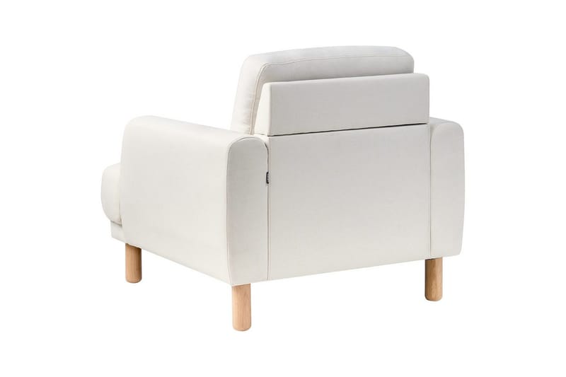 Fåtölj Tuve - Vit, ljust trä/Polyester - Möbler - Vardagsrum - Fåtöljer