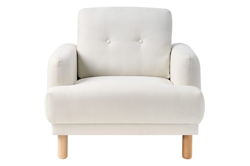 Fåtölj Tuve - Vit, ljust trä/Polyester - Möbler - Vardagsrum - Fåtöljer