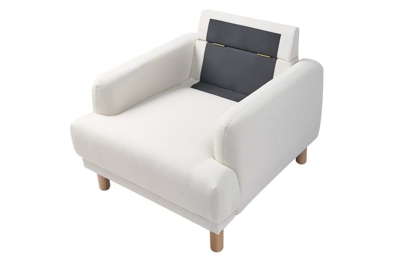 Fåtölj Tuve - Vit, ljust trä/Polyester - Möbler - Vardagsrum - Fåtöljer