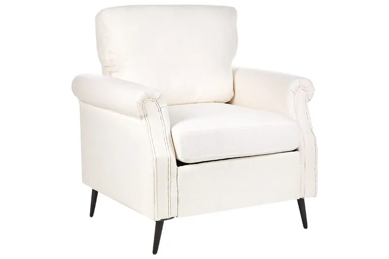 Fåtölj Vietas, Vit, ljust trä