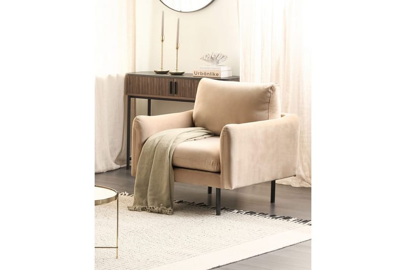 Fåtölj Vinterbro - Beige, svart/Sammet - Möbler - Vardagsrum - Fåtöljer