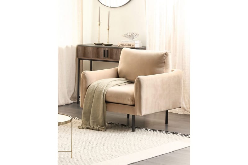 Fåtölj Vinterbro - Beige, svart/Sammet - Möbler - Vardagsrum - Fåtöljer