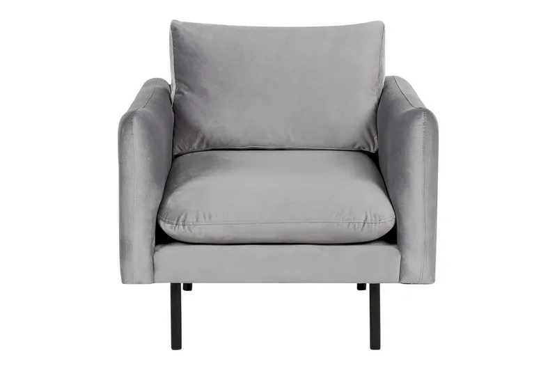 Fåtölj Vinterbro - Grå, svart/Sammet - Möbler - Vardagsrum - Fåtöljer