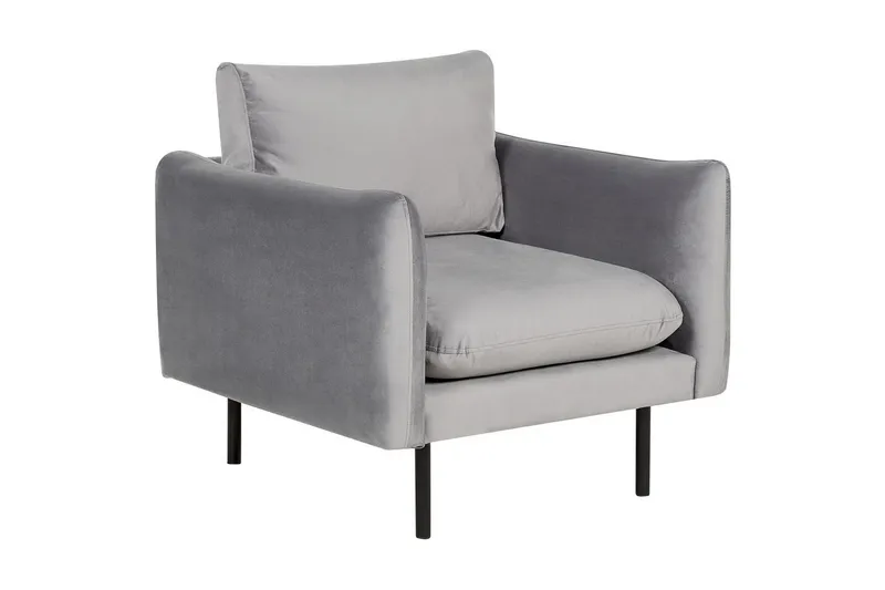 Fåtölj Vinterbro, Grå, svart/Sammet