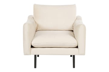 Fåtölj Vinterbro - Ljusbeige, svart/Sammet - Möbler - Vardagsrum - Fåtöljer