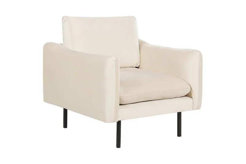 Fåtölj Vinterbro - Ljusbeige, svart/Sammet - Möbler - Vardagsrum - Fåtöljer