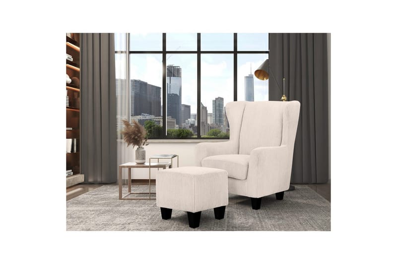 Fåtölj Zhili Kräm - Kräm - Möbler - Vardagsrum - Fåtöljer - Öronlappsfåtölj