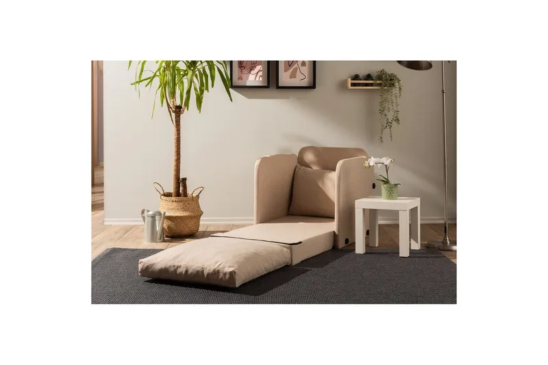 1-sits bäddsoffa Rubby Beige - Beige - Möbler - Vardagsrum - Fåtöljer - Bäddfåtöljer