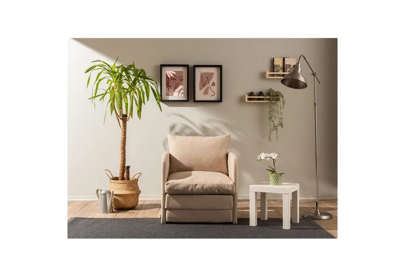 1-sits bäddsoffa Rubby Beige - Beige - Möbler - Vardagsrum - Fåtöljer - Bäddfåtöljer