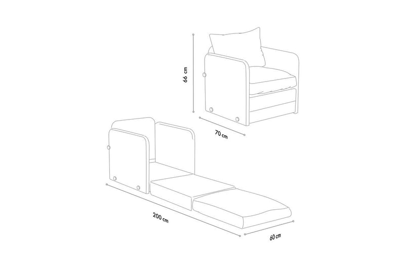1-sits bäddsoffa Rubby Grädde - Grädde - Möbler - Vardagsrum - Fåtöljer - Bäddfåtöljer