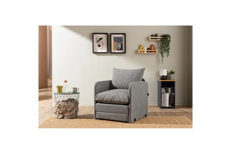 1-sits bäddsoffa Rubby Ljusgrå - Ljusgrå - Möbler - Vardagsrum - Fåtöljer - Bäddfåtöljer