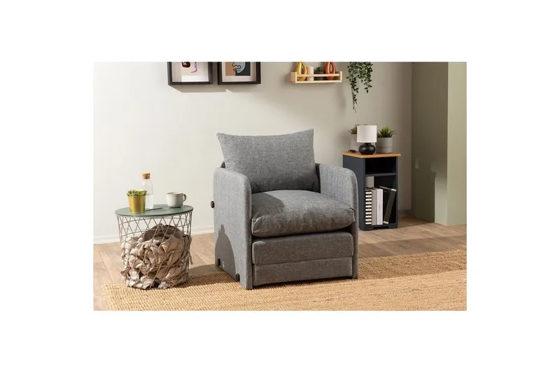 1-sits bäddsoffa Rubby Ljusgrå - Ljusgrå - Möbler - Vardagsrum - Fåtöljer - Bäddfåtöljer