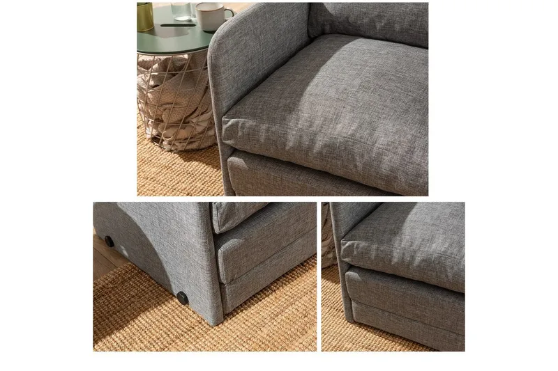 1-sits bäddsoffa Rubby Ljusgrå - Ljusgrå - Möbler - Vardagsrum - Fåtöljer - Bäddfåtöljer