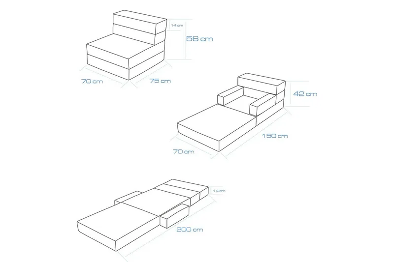 1-sits bäddsoffa Yoraemere Grå - Ljusgrå - Möbler - Vardagsrum - Fåtöljer - Bäddfåtöljer