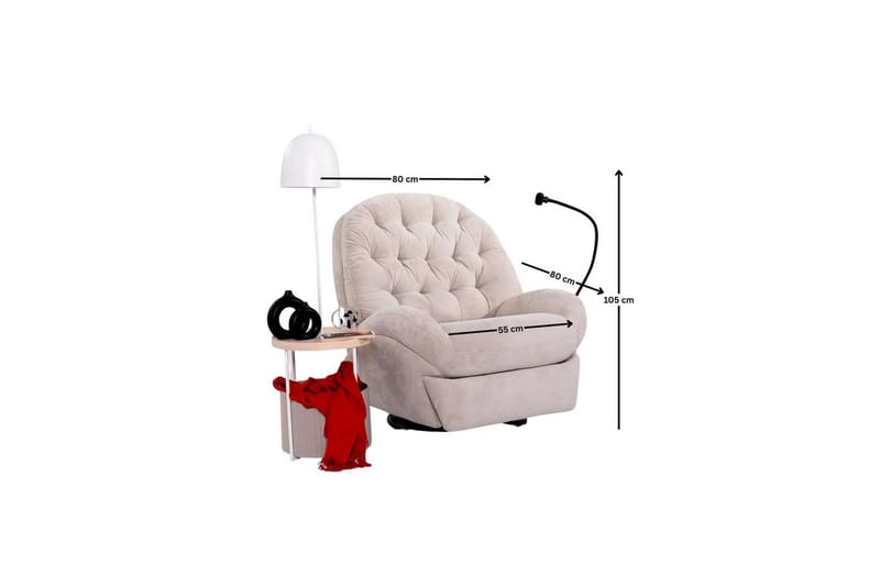 Adesis Reclinerfåtölj Elektrisk - Krämvit - Möbler - Vardagsrum - Fåtöljer - Liggfåtöljer