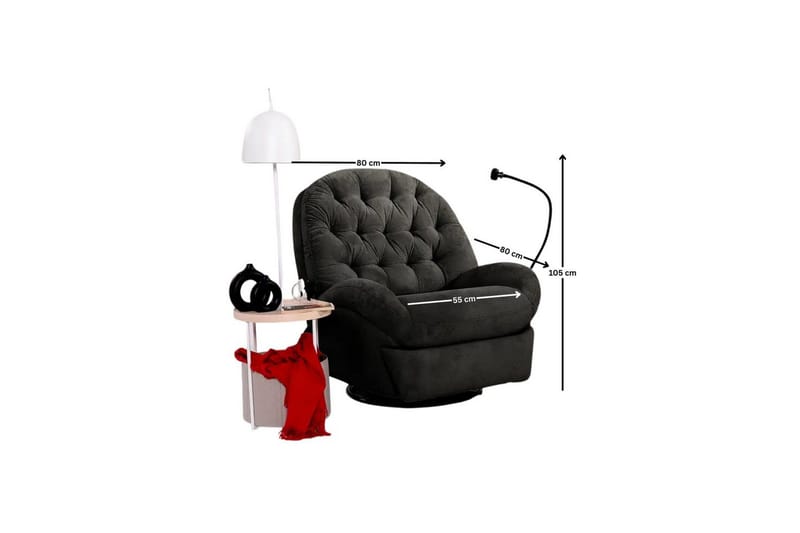 Adesis Reclinerfåtölj Elektrisk - Svart - Möbler - Vardagsrum - Fåtöljer - Biofåtöljer & reclinerfåtöljer