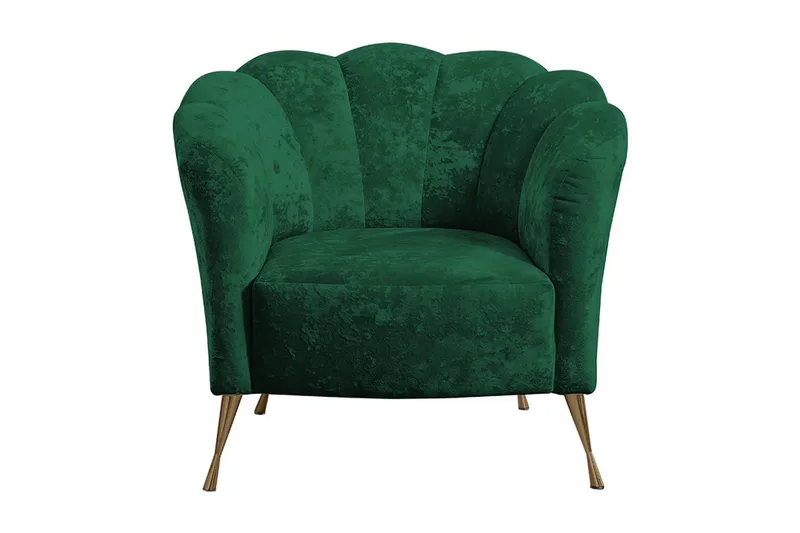 Adrial Fåtölj - Sammet/Grön/Guld - Möbler - Vardagsrum - Fåtöljer - Sammetsfåtölj