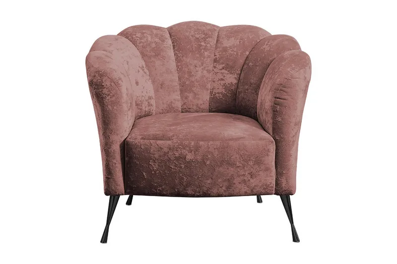 Adrial Fåtölj - Sammet/Rosa/Svart Krom - Möbler - Vardagsrum - Fåtöljer
