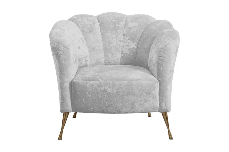 Adrial Fåtölj, Sammet/Vit/Guld
